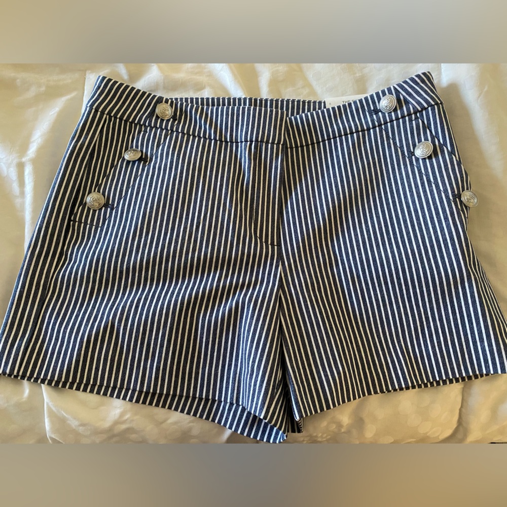 NWT Loft Riviera Sailor Shorts in Navy and White Stripe size 8